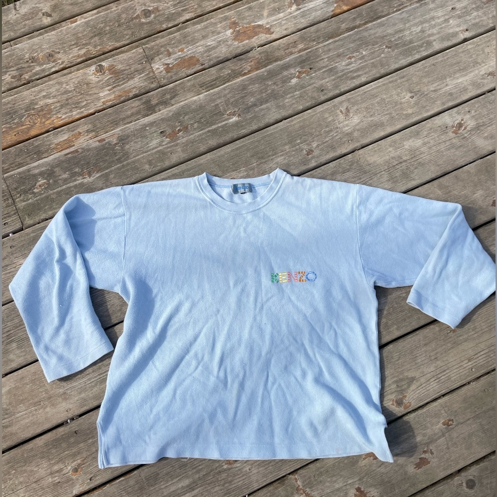 RARE 90s Vintage Kenzo embroidered logo detail shirt size L